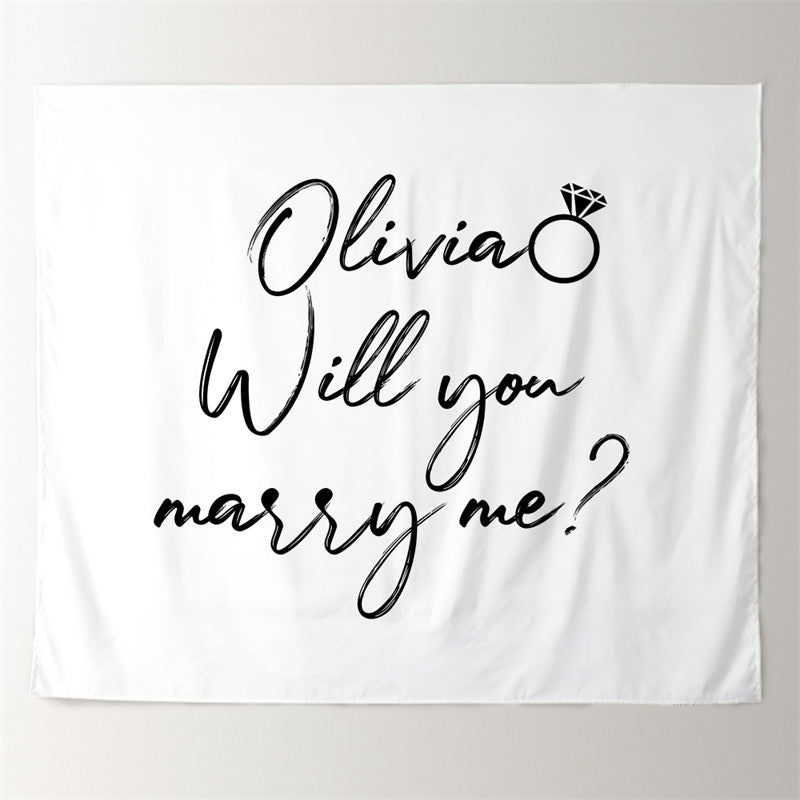 Lofaris Personalized Will You Marry Me Wedding Backdrop