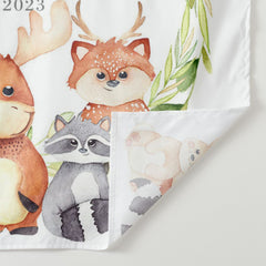 Lofaris Personalized Woodland Animals Flowers Baby Shower Backdrop