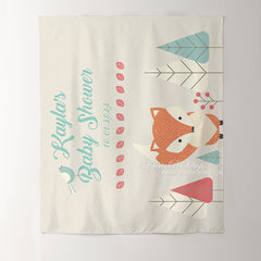 Lofaris Personalized Woodland Baby Shower Backdrop with Animals