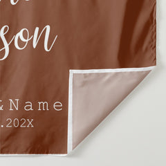 Lofaris Personalized You Are The Reason Brown Red Wedding Backdrop