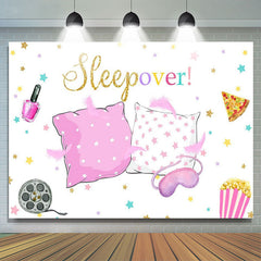 Lofaris Pillow Fight Sleepover Party Girls Birthday Backdrop