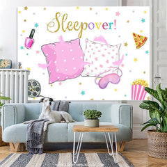 Lofaris Pillow Fight Sleepover Party Girls Birthday Backdrop