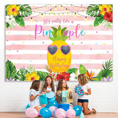 Lofaris Pineapple Floral Birthday Photo Decoration backdrops