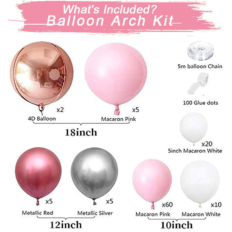 Lofaris Pink 109 Pack Balloon Arch Kit | Party Decorations - Rose Glod | white