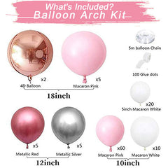 Lofaris Pink 109 Pack Balloon Arch Kit | Party Decorations - Rose Glod | white