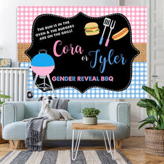 Lofaris Pink And Blue Gender Reveal Bbq Baby Shower Backdrop