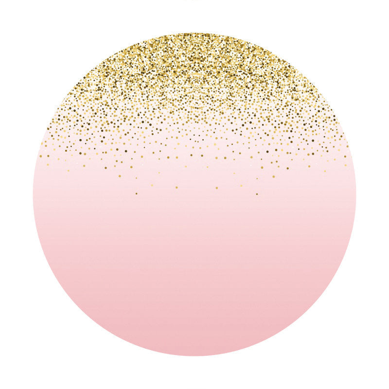 Lofaris Pink And Glitter Dots Round Theme Wedding Backdrop