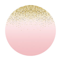 Lofaris Pink And Glitter Dots Round Theme Wedding Backdrop