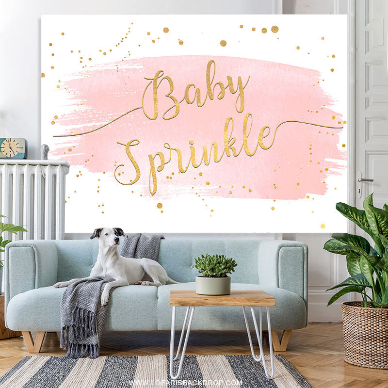 Lofaris Pink And Gold Glitter Baby Splinkle Shower Backdrop