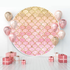 Gold White Dove Bautizo Round Backdrops for Baby Shower
