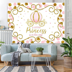 Lofaris Pink and Golden Pumpkin Princess Baby Shower Backdrop