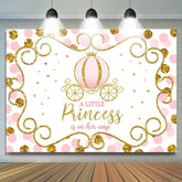 Lofaris Pink and Golden Pumpkin Princess Baby Shower Backdrop