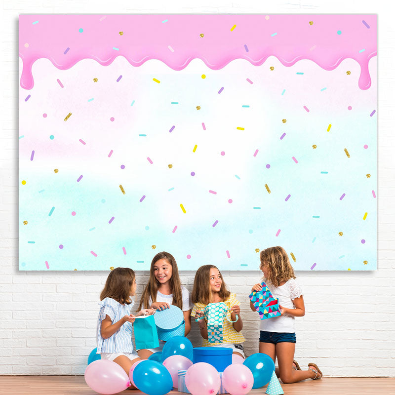 Lofaris Pink and Green Candy Themed Happy Birthday Backdrop