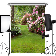 Lofaris Pink And White Flowers In The Garden Spring Backdrop