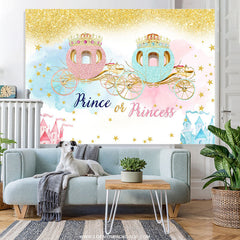 Lofaris Pink Blue Glitter Prince Or Princess Baby Shower Backdrop