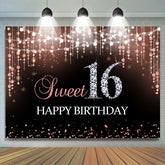 Lofaris Pink Bokeh and Diamond Glitter 16Th Birthday Backdrop