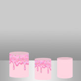 Lofaris Pink Chotolate Dessert Backdrop Plinth Cylinder Cover Kit