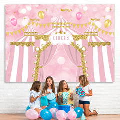 Lofaris Pink Circus Balloons Happy Birthday Backdrop For Girl