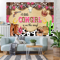 Lofaris Pink Cowgirl Ranch Vintage Gender Reveal Backdrop
