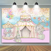 Lofaris Pink Curcus With Colorful Dot And Balloons Backdrop