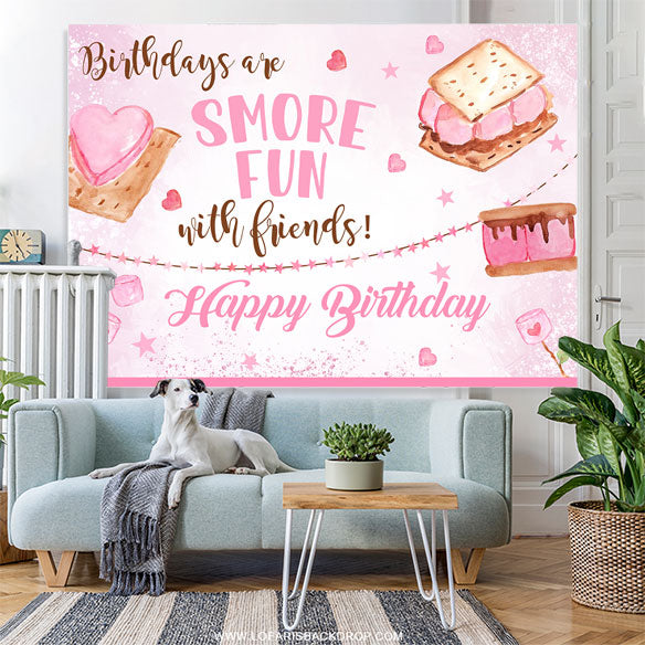 Lofaris Pink Dessert Theme Birthday Party Backdrop For Girls