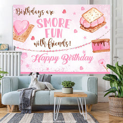 Lofaris Pink Dessert Theme Birthday Party Backdrop For Girls