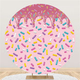 Lofaris Pink Donuts With Various Colored Sugar Circle Backdrop