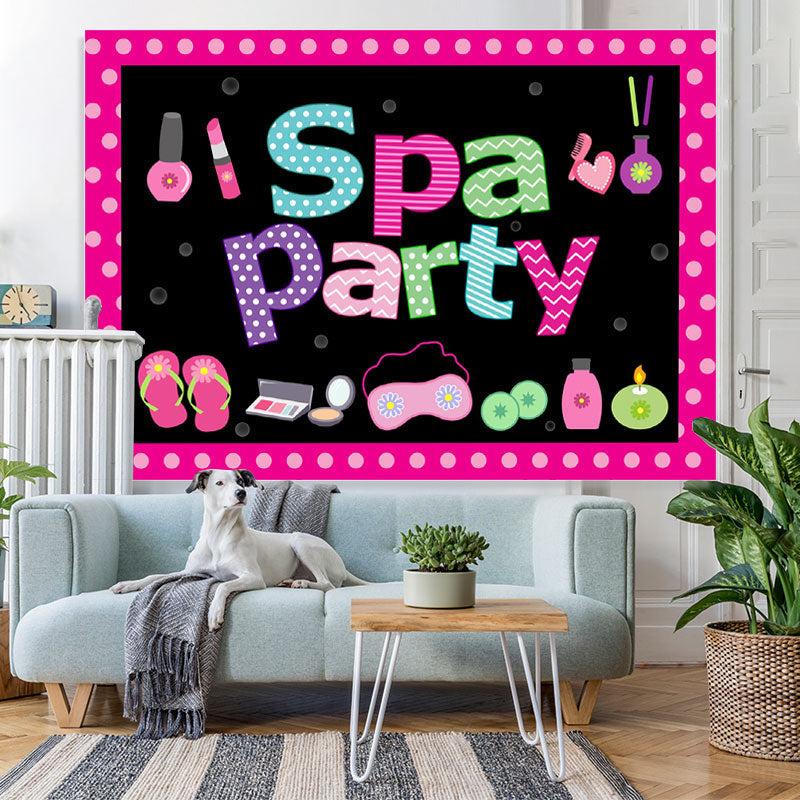 Lofaris Pink Dots Spa Party Make Up Backdrop for Girl