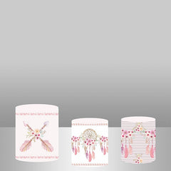 Lofaris Pink Dreamcatcher Backdrop Plinth Cylinder Cover Kit