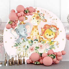 Colorful Heart And Rainbow Circle Baby Shower Backdrop