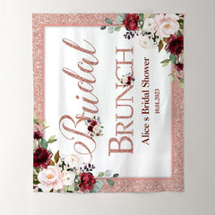 Lofaris Pink Floral And Glitter Bridal Brunch Shower Backdrop