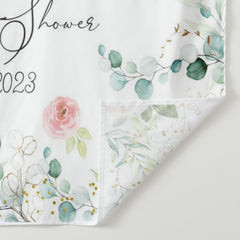 Lofaris Pink Floral Green Leaf Boho Theme Bridal Shower Backdrop