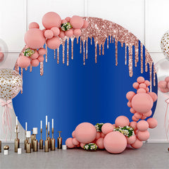 Gold And Pink Crown Round Princess Baby Shower Backdrop