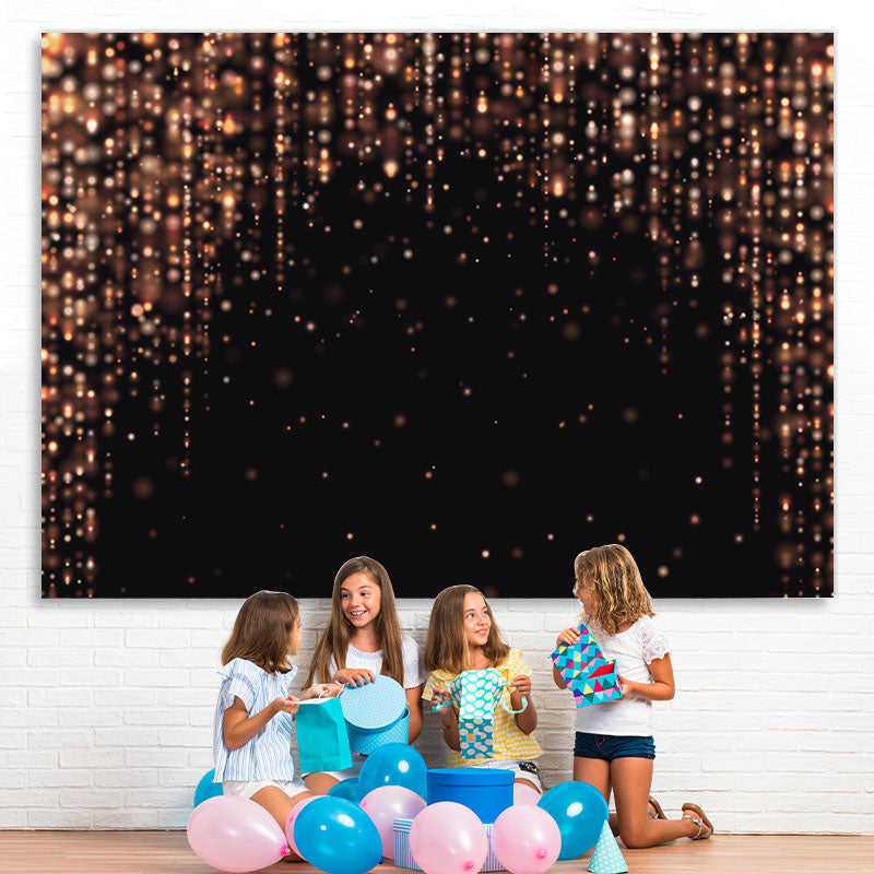 Lofaris Pink Glitter Black Happy Birthday Backdrop For Girl