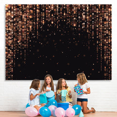 Lofaris Pink Glitter Black Happy Birthday Backdrop For Girl