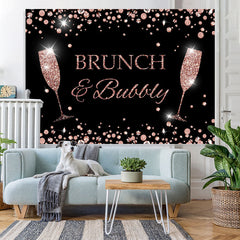 Lofaris Pink Glitter Brunch Bully Themed Girl Birthday Backdrop