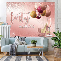 Lofaris Pink Glitter Heels And Balloons Birthday Backdrop For Girl