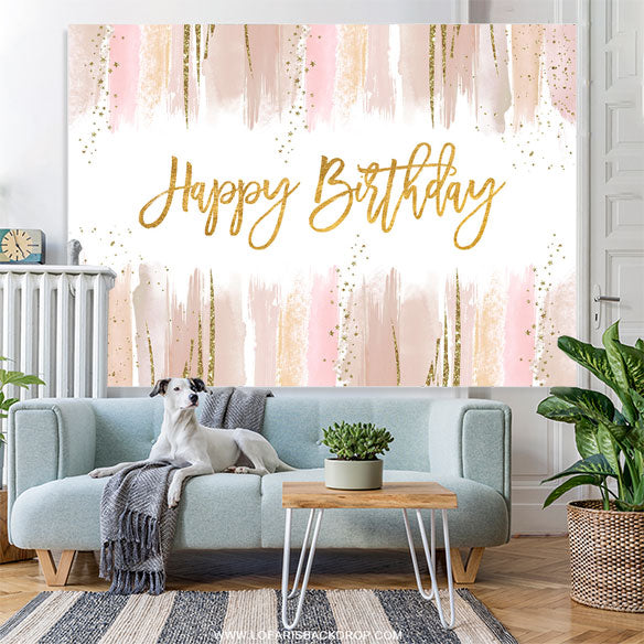 Lofaris Pink Gold Gentle Backdrop For Girl Birthday Party