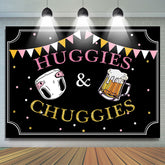 Lofaris Pink Gold Huggies Or Chuggies Gender Reveal Backdrop