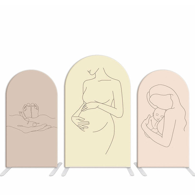 Lofaris Pink Line Drawing Arch Backdrop Kit For Baby Shower