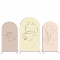 Lofaris Pink Line Drawing Arch Backdrop Kit For Baby Shower