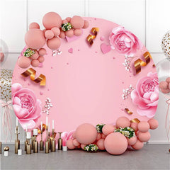 Gold Black Glitter Circle Happy Graduation Backdrop