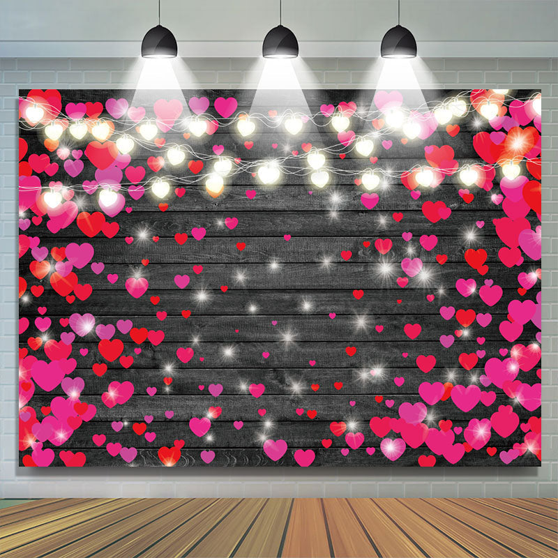 Lofaris Pink Love And Light With Wood Backdrop For Valentines