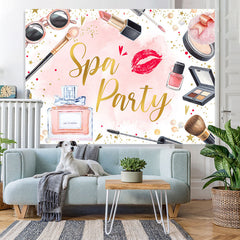 Lofaris Pink Make-Up Themed Spa Party Happy Birthday Backrop