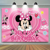 Lofaris Pink Mouse Birthday Party Backdrop For Princess Girl