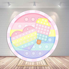 Round Teddy With Gifts Themed Valentines Day Backdrop