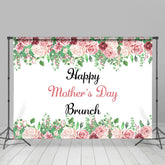 Lofaris Pink Rose Green Leaves Happy Mothers Day Brunch Backdrop
