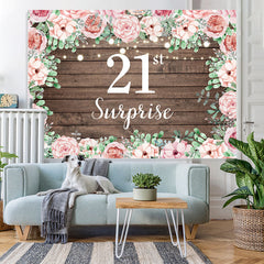 Lofaris Pink rose wood 21st birthday Photoshoot Backdrop
