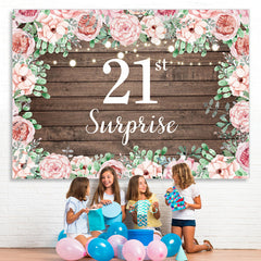 Lofaris Pink rose wood 21st birthday Photoshoot Backdrop