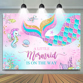 Lofaris Pink Sea Glitter Mermaid Baby Shower Party Backdrop